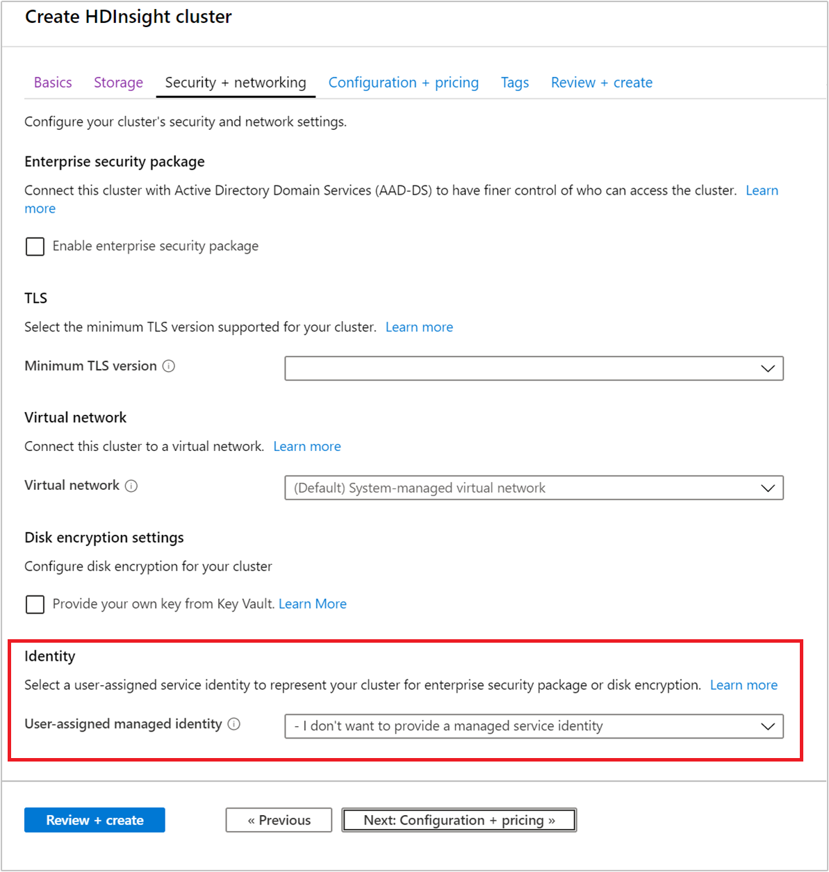 Azure HDInsight ESP Active Directory Domain Services managed identity