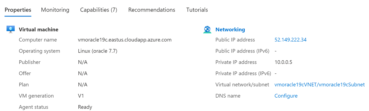 Screenshot that shows a list of public IP addresses.