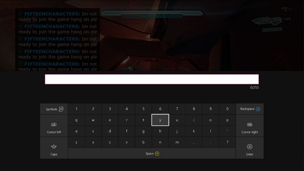 Xbox One - virtual keyboard