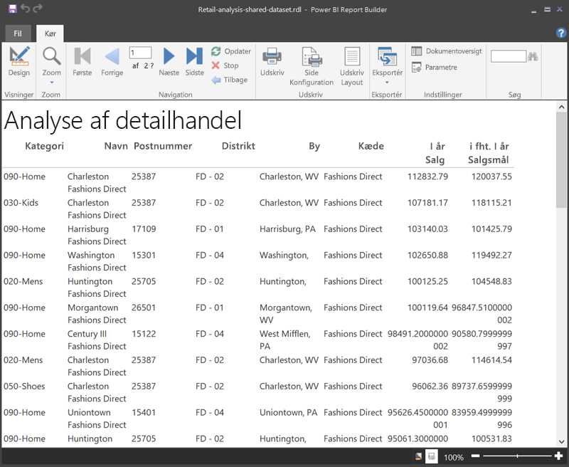 Screenshot of the Report Preview.