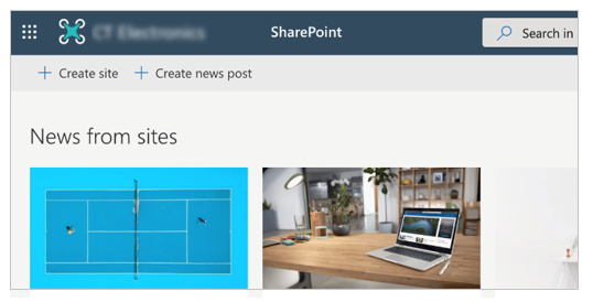 Eksempel på SharePoint-websted.