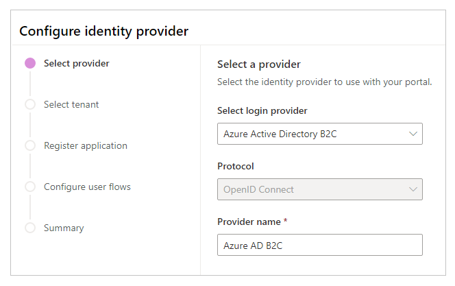Azure AD B2C-udbyders navn.