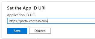 Brugerdefineret portals URL-adresse som URI for program-id.