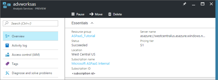Screenshot that shows the Azure portal where you can create and delete servers, monitor server resources, change size, and manage who has access to your servers.