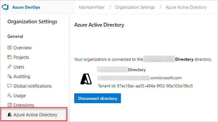 Check for a connected directory in Organization settings = Connected