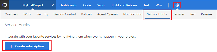 Project administration page