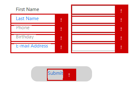 Screenshot of Accessibility Insights for Web, showing a fixed First Name label.