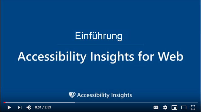 Screenshot: Titelbildschirm des Videos zur Einführung in Accessibility Insights for Web