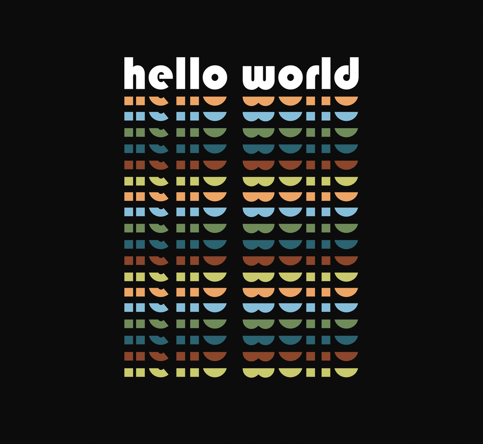 Logografik zu „Hallo Welt“