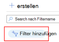 Screenshot: Hinzufügen eines Filters zum Filtern der vorhandenen Filterliste in Microsoft Intune
