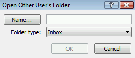 Screenshot, der das Fenster „Ordner eines anderen Benutzers öffnen“ zeigt.