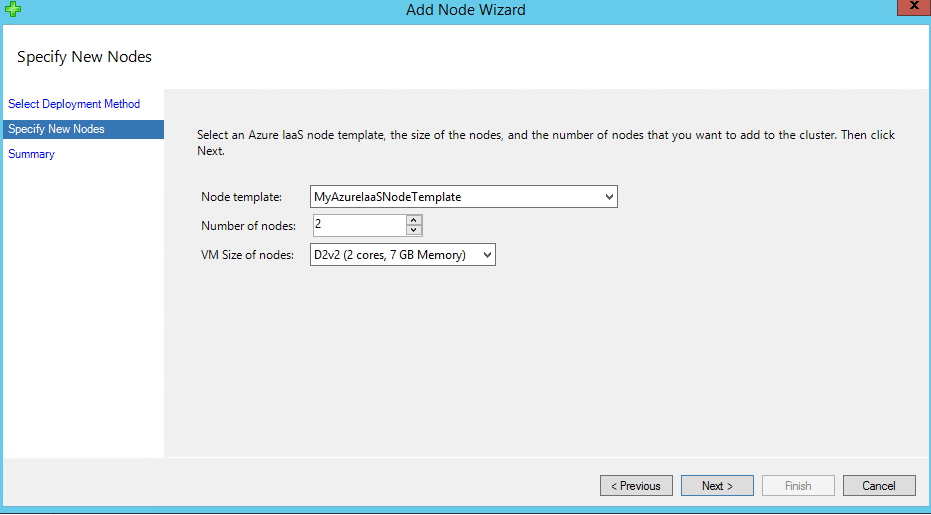 Screenshot shows the Add Node wizard. Specify new nodes is selected.