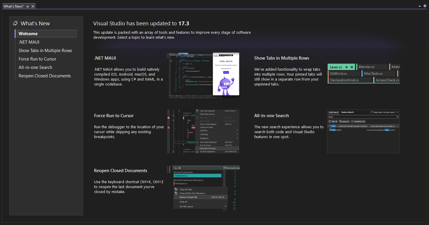 Neues in Visual Studio