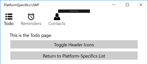 TabbedPage icons enabled platform-specific