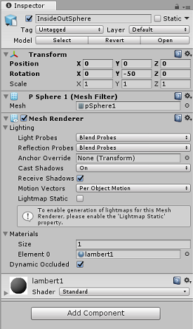 Importing the InsideOutSphere Unity Package