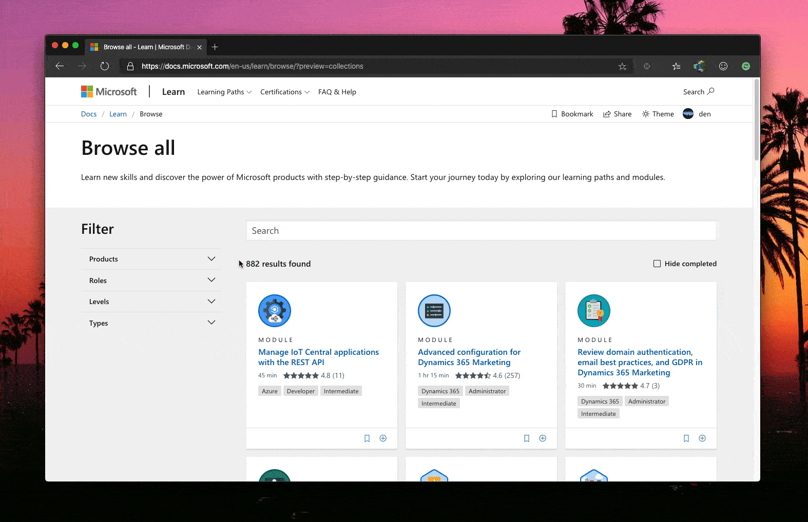 Microsoft Learn-Sammlungen.