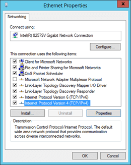 Eigenschaften des Netzwerkadapters in Windows.
