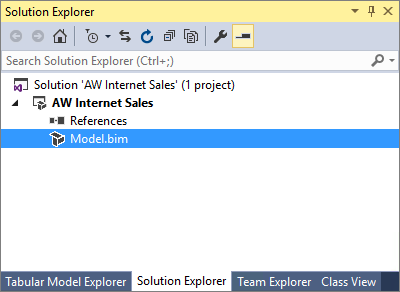 Screenshot des Abschnitts Projektmappen-Explorer mit hervorgehobener Datei 