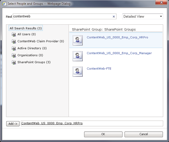SharePoint Groups in People Picker