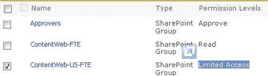 A SharePoint Group with Limited Access