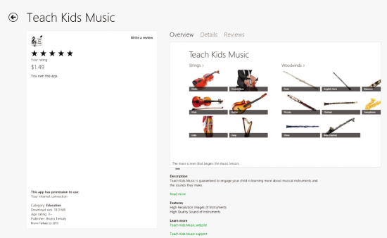 Viewing an Application from the Windows Store