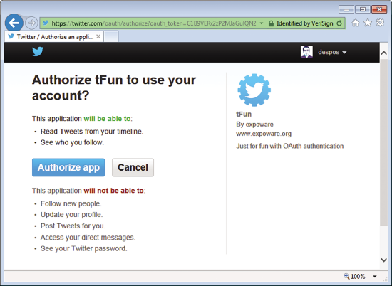 The Classic Twitter-Based Authentication