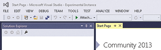 Die experimentelle Visual Studio-Instanz
