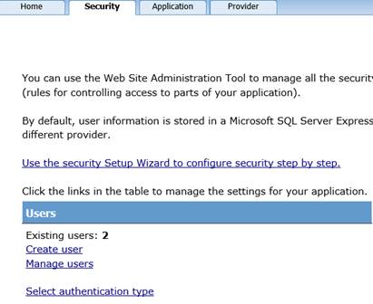 Screenshot des Website-Verwaltungstools zum Verwalten der gesamten Sicherheit.