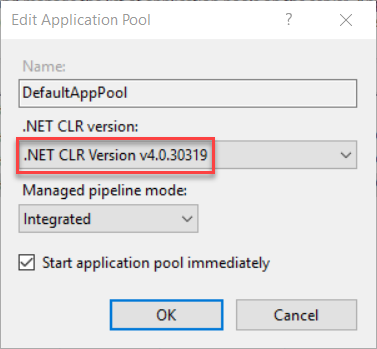 Selecting_. NET_4_for_DefaultAppPool