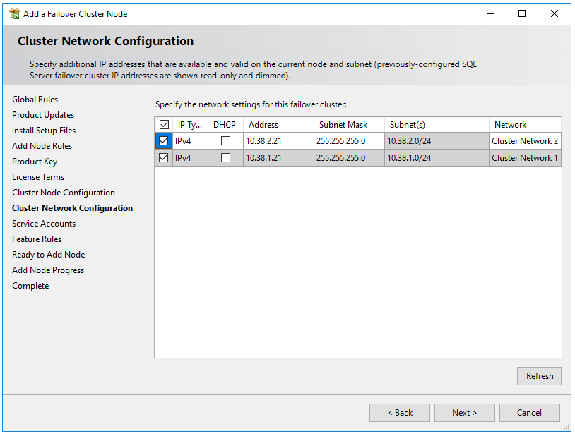 Screenshot zur Eingabe der sekundären IP-Adresse im Subnetz der zweiten SQL Server-VM.