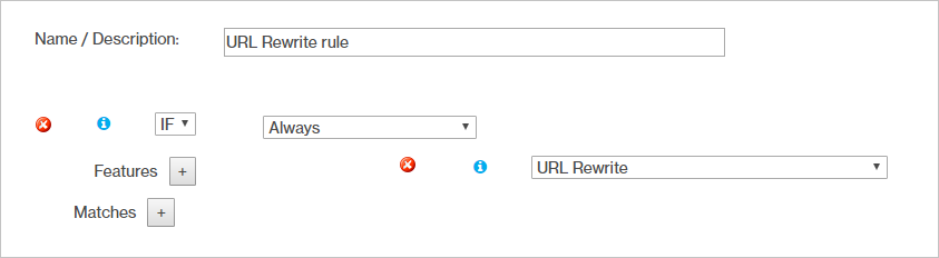 Screenshot der Rewriteregel für die Content Delivery Network-URL – links