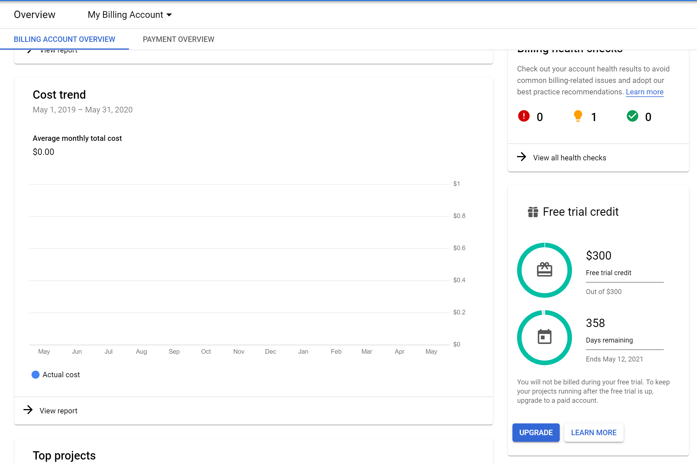 Second screenshot showing how to enable billing on a GCP account.