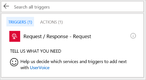 A dialog box has a box to search all triggers. There is also a single trigger shown, 