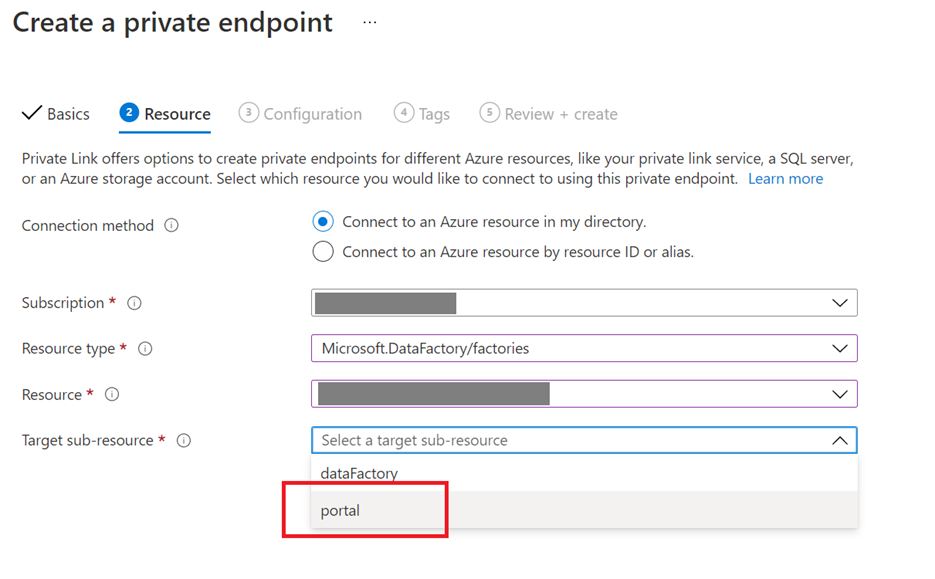 Screenshot of recreating private endpoint.