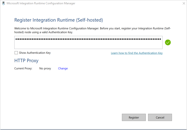 Register integration runtime
