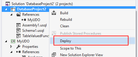 Data Lake Tools für Visual Studio: Bereitstellen eines U-SQL-Datenbankprojekts