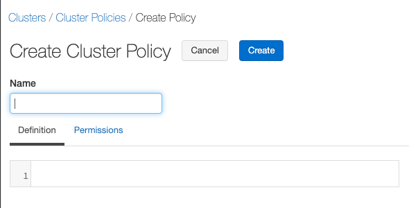 Enter cluster policy name