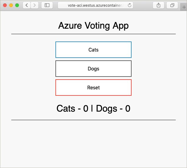 Azure vote application