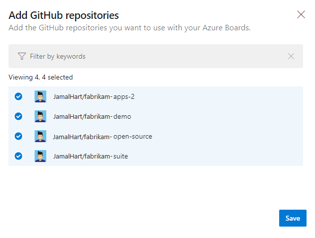 Choose your GitHub repositories.