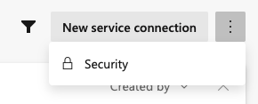 Wählen der Option „Sicherheit“ unter Dienstverbindungen.