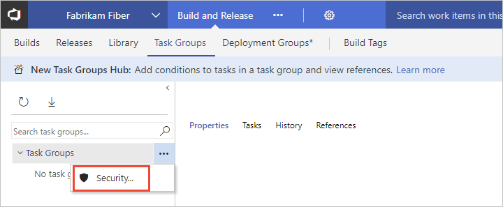 access task groups permissions