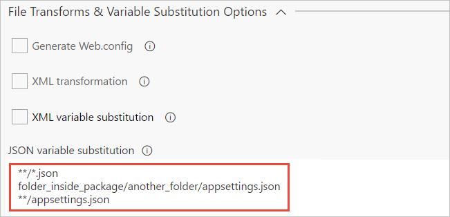 Releasepipeline für JSON-Variablenersetzung