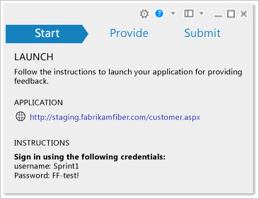 Launch feedback application