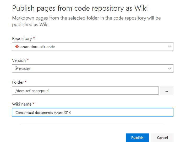 Screenshot mit dem eingegebenen Namen für das Wiki-Repository.