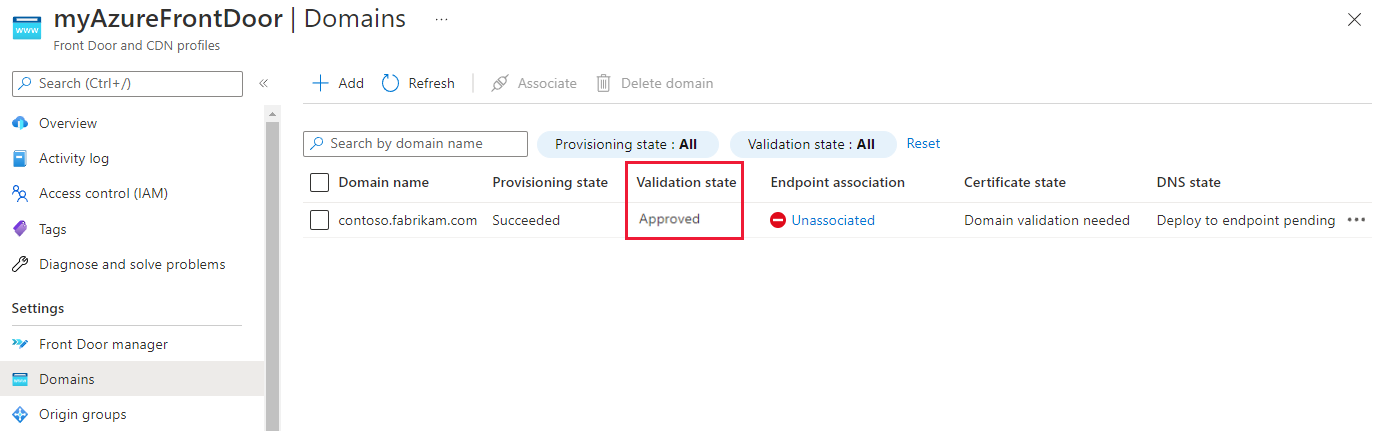 Screenshot des Bereitstellungsstatus und des Status „Genehmigt“.