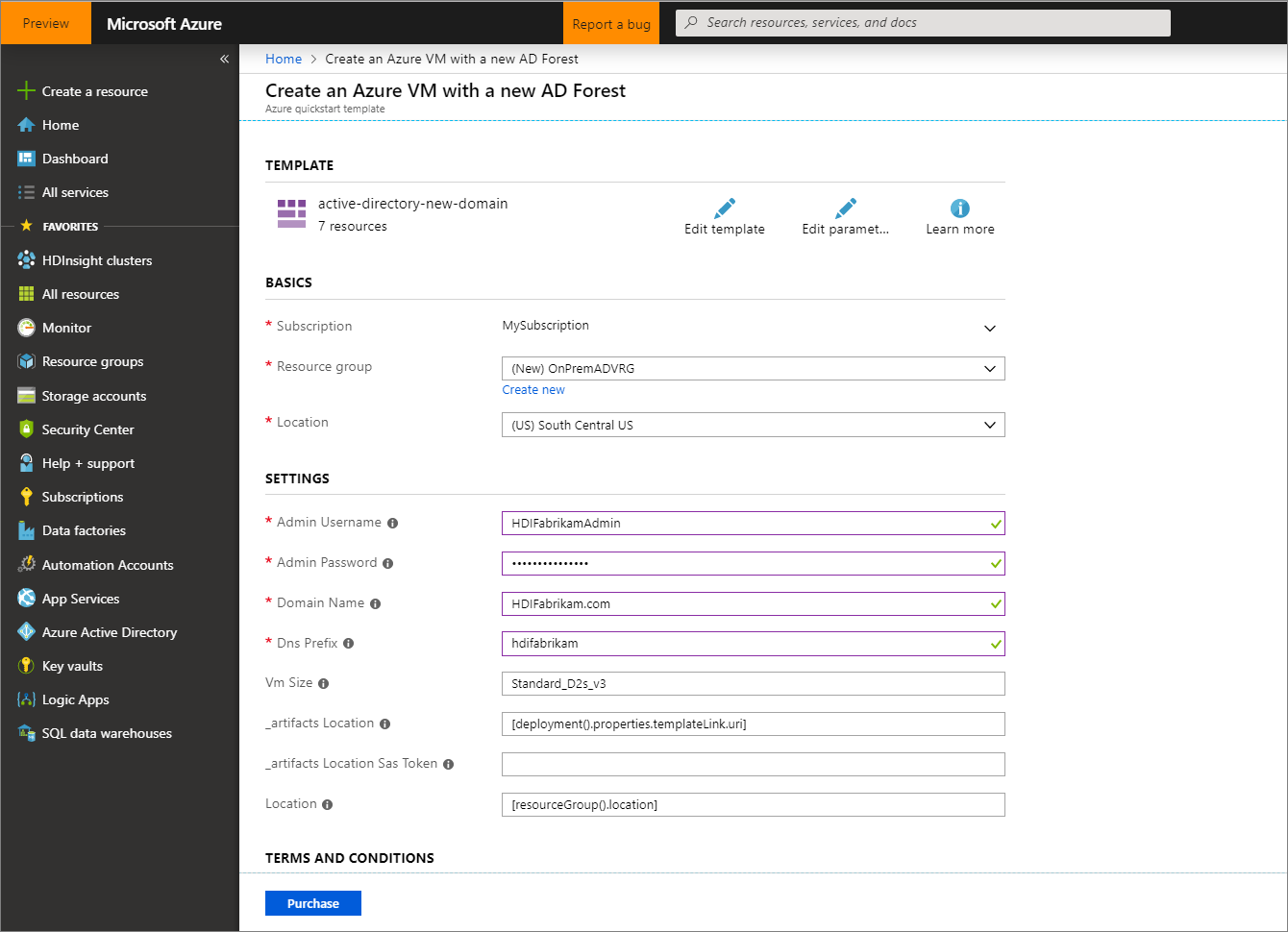 Template for Create an Azure VM with a new Microsoft Entra Forest.