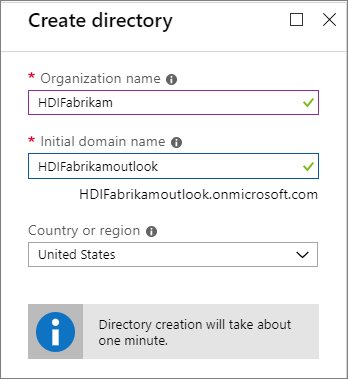 Create a Microsoft Entra directory.