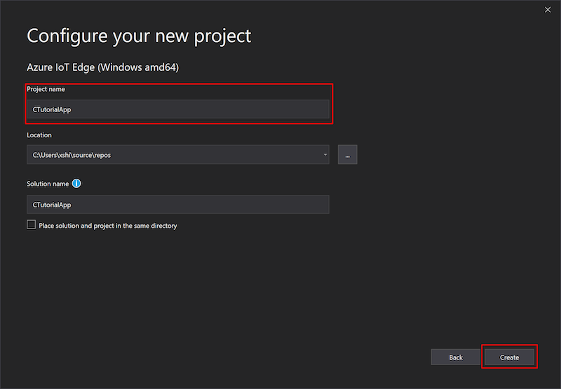 Screenshot: Bereich „Neues Projekt konfigurieren“