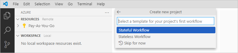 Screenshot that shows the workflow templates list with 