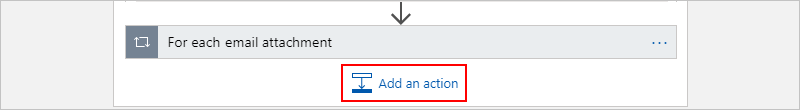Screenshot der reduzierten Schleifen. Unter der Schleife ist die Option „Aktion hinzufügen“ ausgewählt.